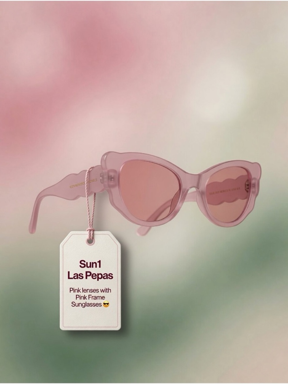 Sun1,Las Pepas Pink Frame One Pair Sunglasses